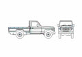 Blueprint Toyota Land Cruiser 78 Pick up 2004 A4 Photo Print