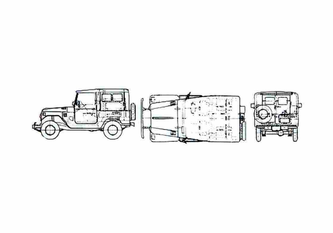 Blueprint Toyota Land Cruiser BJ41V KCJY SUV 1979 A4 Photo Print