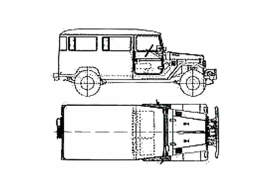 Blueprint Toyota Land Cruiser BJ45 SUV 1980 A4 Photo Print