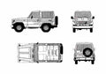 Blueprint Toyota Land Cruiser BJ74 SUV 1998 A4 Photo Print