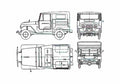 Blueprint Toyota Land Cruiser FJ21KB SUV 1958 A4 Photo Print