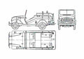 Blueprint Toyota Land Cruiser FJ24 SUV 1958 A4 Photo Print