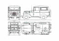 Blueprint Toyota Land Cruiser FJ25HT SUV 1959 A4 Photo Print