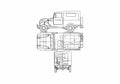 Blueprint Toyota Land Cruiser FJ28 SUV 1955 A4 Photo Print