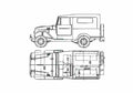 Blueprint Toyota Land Cruiser FJ28KB SUV 1959 A4 Photo Print