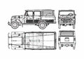Blueprint Toyota Land Cruiser FJ35V SUV 1960 A4 Photo Print