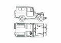 Blueprint Toyota Land Cruiser FJ40 L SUV 1999 A4 Photo Print