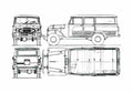 Blueprint Toyota Land Cruiser FJ45LV SUV 1964 A4 Photo Print