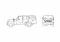Blueprint Toyota Land Cruiser FJ55V Wagon 1978 A4 Photo Print