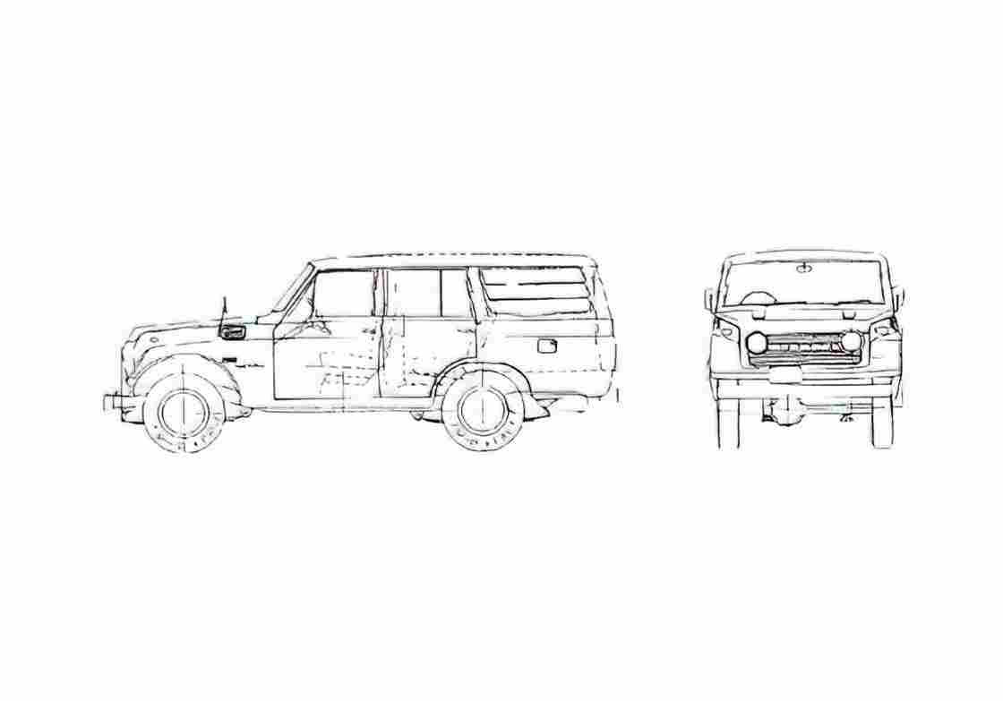 Blueprint Toyota Land Cruiser FJ55V Wagon 1978 A4 Photo Print