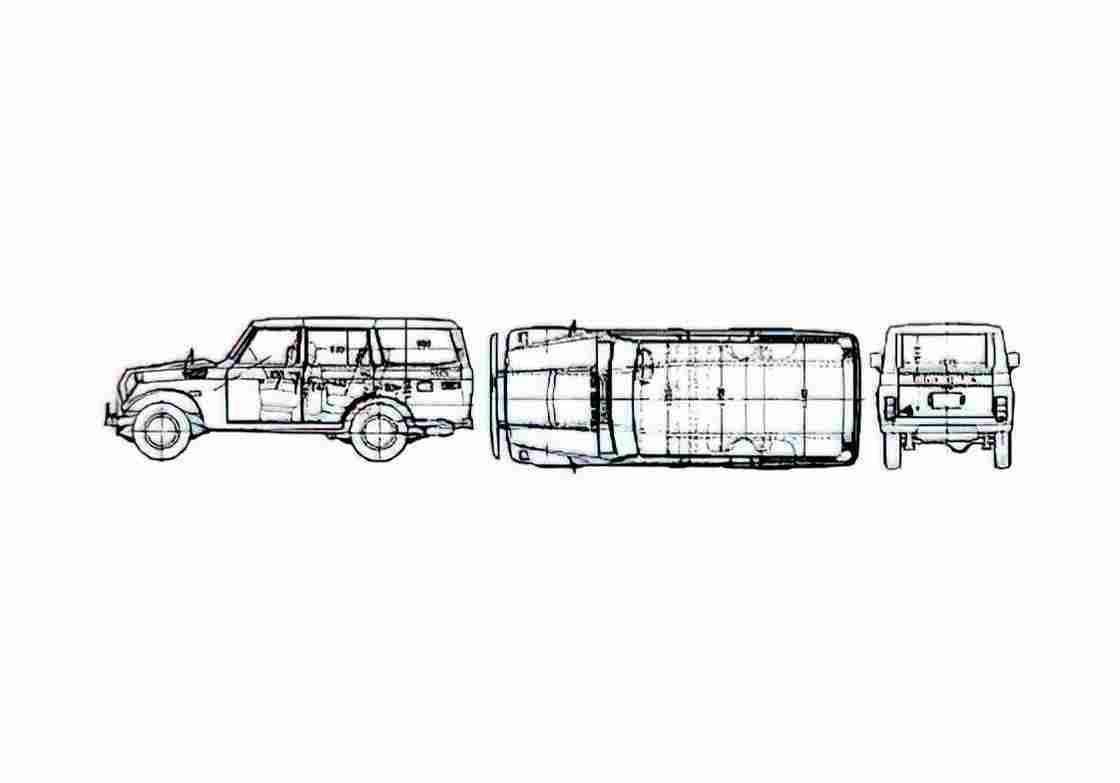 Blueprint Toyota Land Cruiser FJ56V KQ SUV 1979 A4 Photo Print
