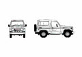 Blueprint Toyota Land Cruiser HJD74 SUV 1998 A4 Photo Print