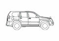Blueprint Toyota Land Cruiser Prado 120 LWB SUV 2007 A4 Photo Print