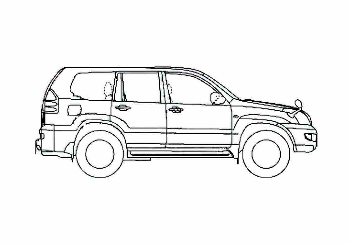 Blueprint Toyota Land Cruiser Prado 120 LWB SUV 2007 A4 Photo Print