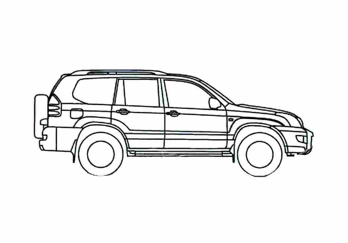 Blueprint Toyota Land Cruiser Prado 120 SUV 2007 A4 Photo Print