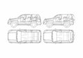 Blueprint Toyota Land Cruiser Prado SUV 2005 A4 Photo Print