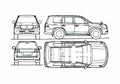 Blueprint Toyota Land Cruiser SUV 2010 A4 Photo Print