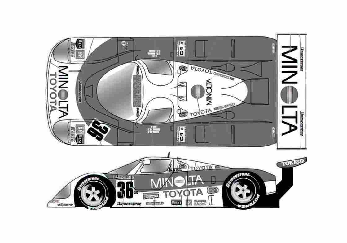 Blueprint Toyota Lemans OW 2000 A4 Photo Print