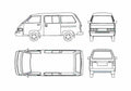 Blueprint Toyota Liteace III M30 Microvan 1990 A4 Photo Print