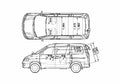Blueprint Toyota Liteace V R40 Minivan 2006 A4 Photo Print