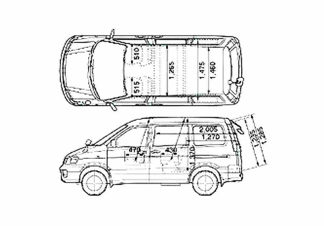 Blueprint Toyota Liteace V R40 Minivan 2006 A4 Photo Print