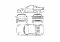 Blueprint Toyota MR 2 Coupe 1991 A4 Photo Print