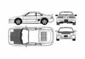 Blueprint Toyota MR 2 Coupe 1996 A4 Photo Print