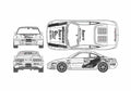 Blueprint Toyota MR 2 TT Coupe 2000 A4 Photo Print