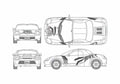 Blueprint Toyota MR S Turbo Power Coupe 2000 A4 Photo Print