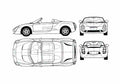 Blueprint Toyota MR S VM180 Zagato Cabriolet 2001 A4 Photo Print