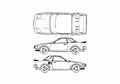 Blueprint Toyota MR2 I AW10 Coupe 1984 A4 Photo Print