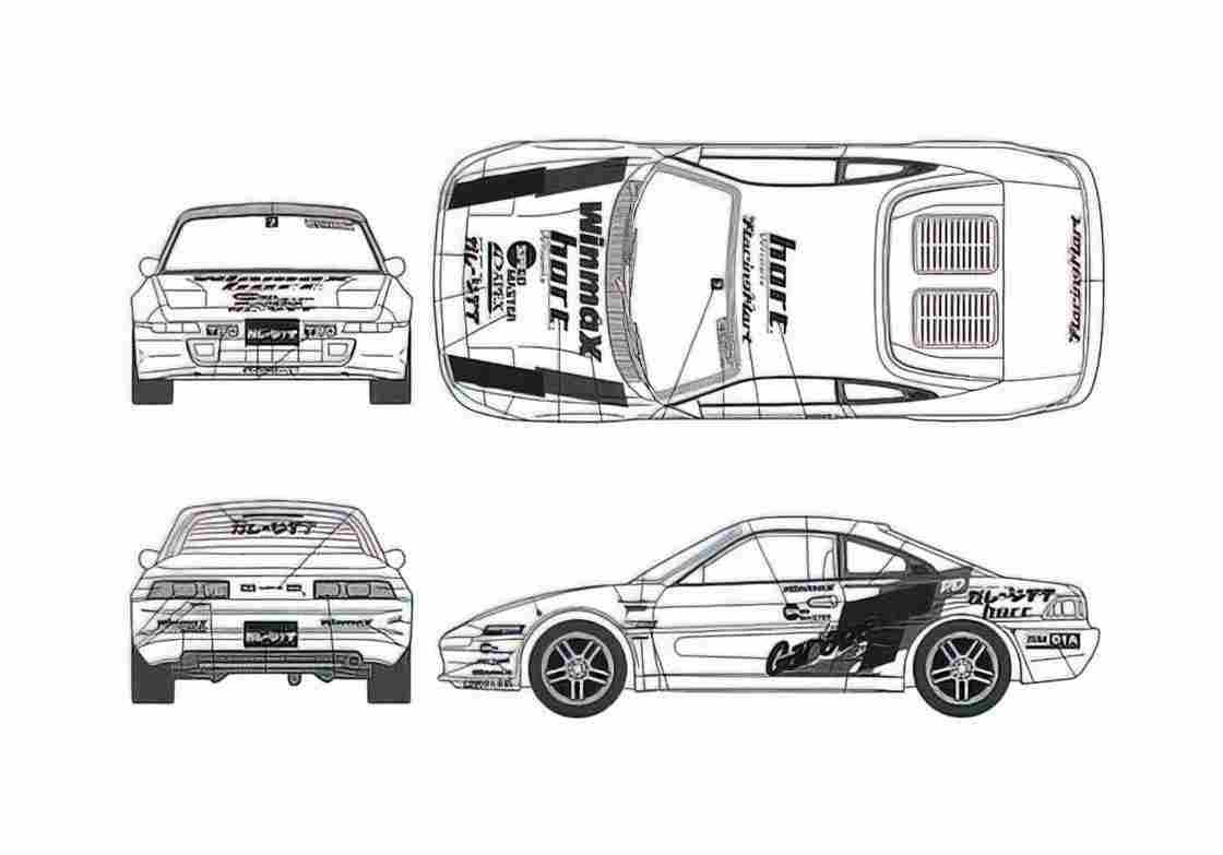 Blueprint Toyota MR2 II SW20 Garage TT Coupe 1990 A4 Photo Print