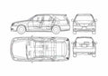 Blueprint Toyota Mark II Blit Wagon 2005 A4 Photo Print