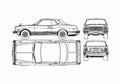 Blueprint Toyota Mark II Grande Coupe 1976 A4 Photo Print