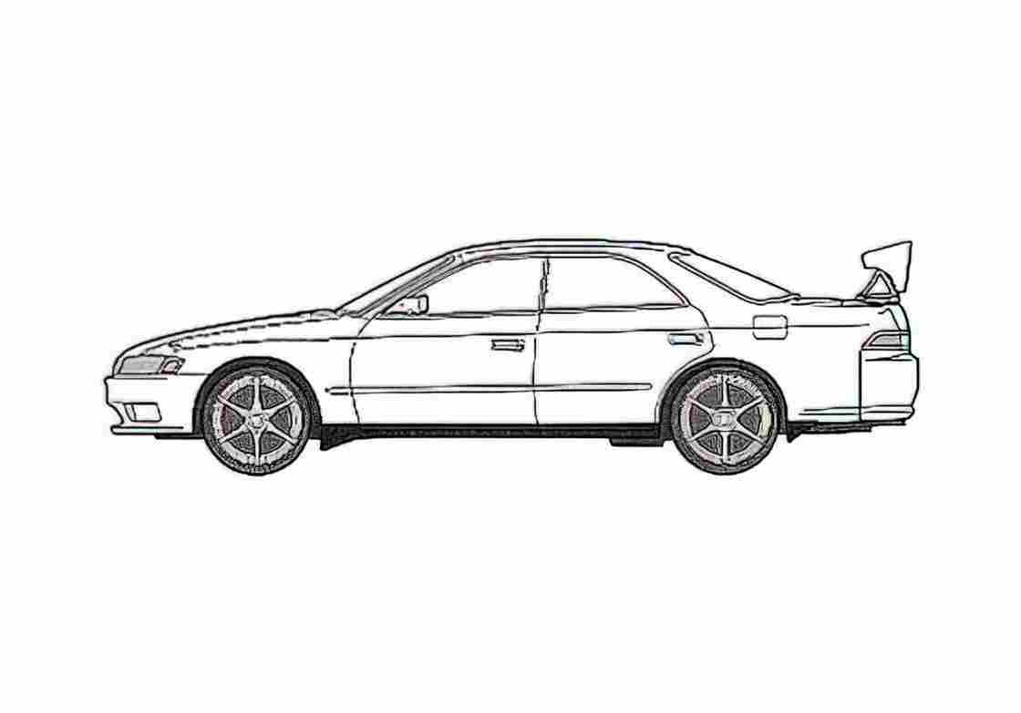 Blueprint Toyota Mark II VII X90 Sedan 1993 A4 Photo Print