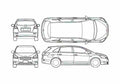 Blueprint Toyota Mark X ZiO Wagon 2008 A4 Photo Print