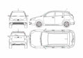Blueprint Toyota Matrix Wagon 2004 A4 Photo Print