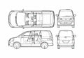 Blueprint Toyota Noah Minivan 2005 A4 Photo Print