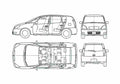 Blueprint Toyota Opa Hatchback 2005 A4 Photo Print