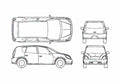 Blueprint Toyota Opa Minivan 2000 A4 Photo Print