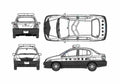 Blueprint Toyota Platz Patrol Car Sedan 2000 A4 Photo Print