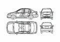 Blueprint Toyota Platz Sedan 2005 A4 Photo Print