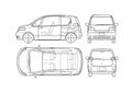Blueprint Toyota Porte Hatchback 2005 A4 Photo Print