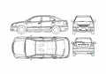 Blueprint Toyota Premio Sedan 2005 A4 Photo Print