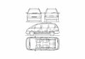 Blueprint Toyota Previa Minivan 1993 A4 Photo Print