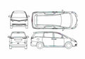 Blueprint Toyota Previa Minivan 2007 A4 Photo Print
