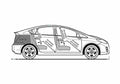 Blueprint Toyota Prius 18 VVT I T Spirit Hatchback 2009 A4 Photo Print