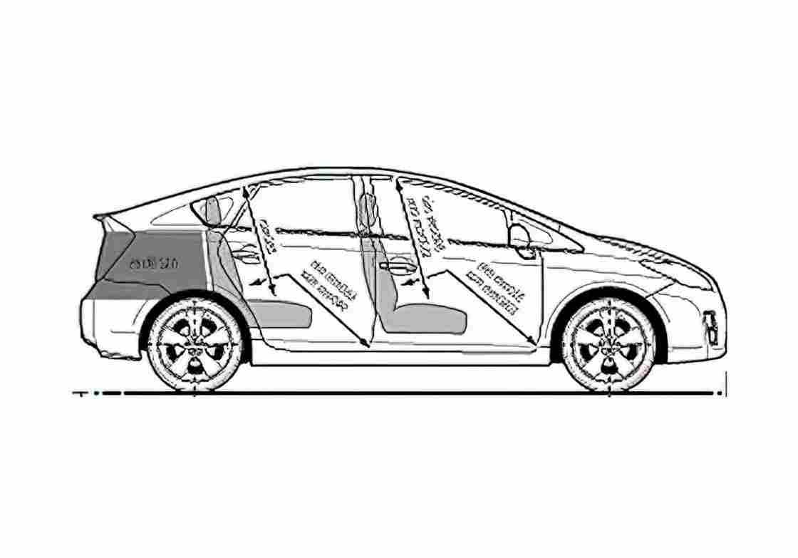 Blueprint Toyota Prius 18 VVT I T Spirit Hatchback 2009 A4 Photo Print
