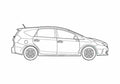 Blueprint Toyota Prius Alpha CX Hatchback 2011 A4 Photo Print