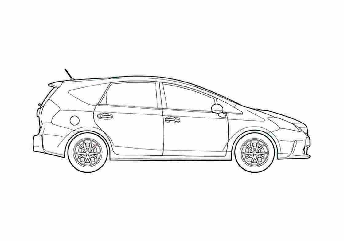 Blueprint Toyota Prius Alpha CX Hatchback 2011 A4 Photo Print